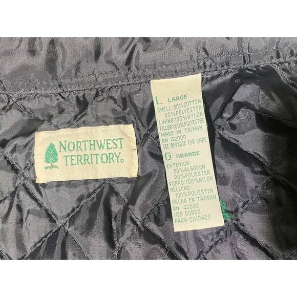 Northwest Territory Black Flannel Shirt Size Large Heavy Duty Lined Button Up - Picture 5 of 8